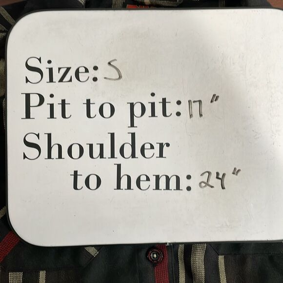 Dixxon Women’s Small Shirt Black Red Plaid Button Front Long Sleeve Collar - Picture 9 of 9